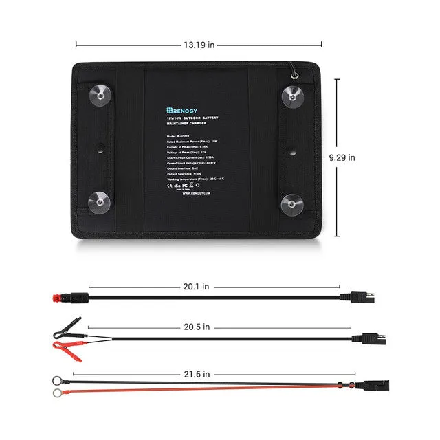 10W Solar Battery Trickle Charger Maintainer