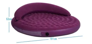 191*53CM Inflatable Flocking Sofa Bed Living Room Sofa Round Air Mattress With Backrest