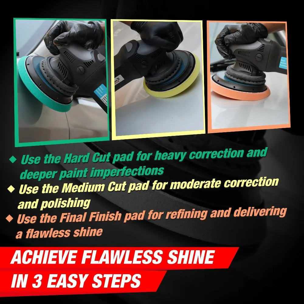 5-Inch Hard Cut Foam Pad for Car | High-Density Foam for Aggressive Cutting