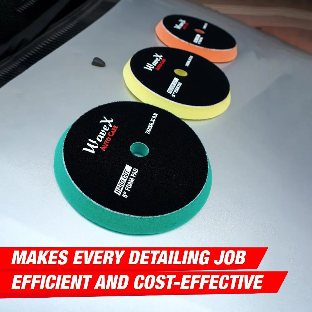 5-Inch Hard Cut Foam Pad for Car | High-Density Foam for Aggressive Cutting