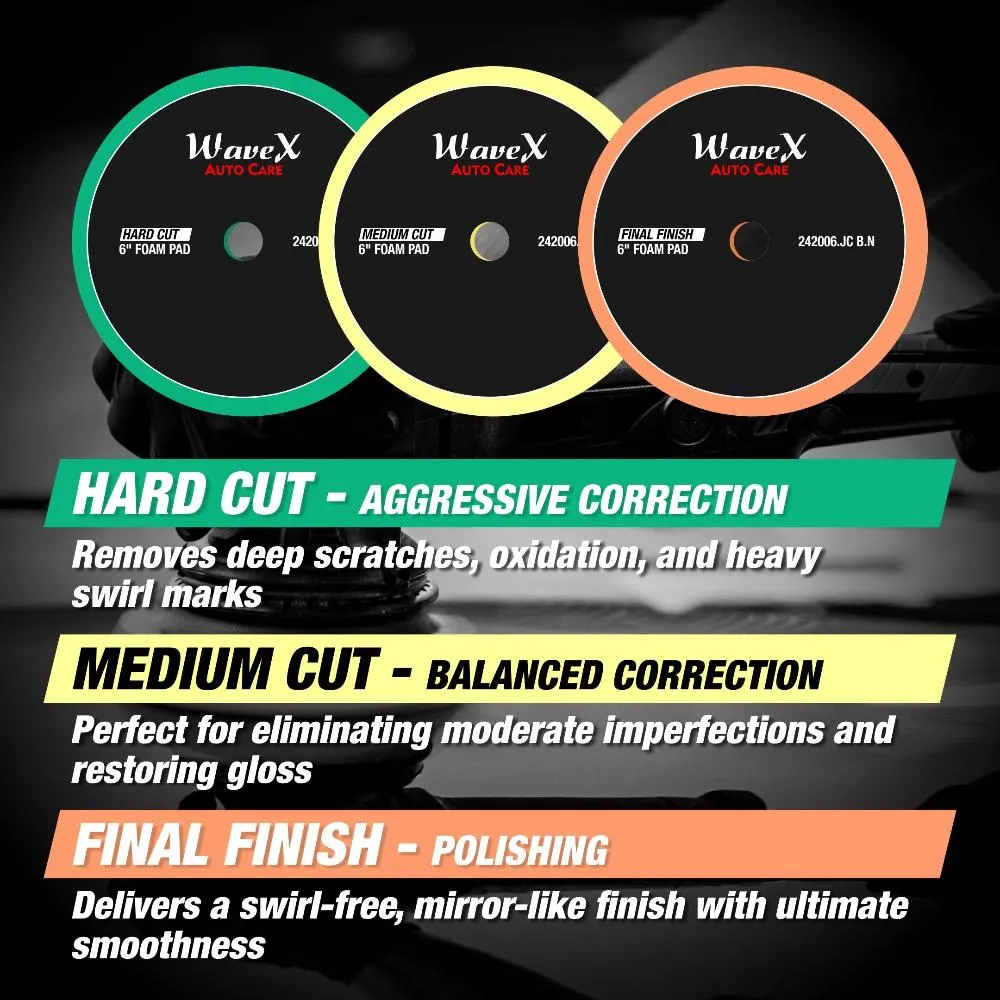 6-Inch Medium Cut Foam Pad for Car | Medium-Density Foam for Balanced Correction