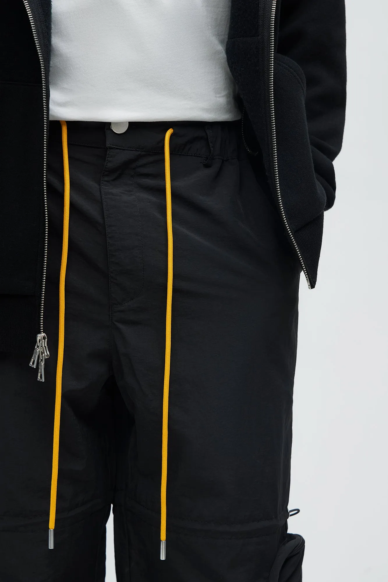 Act Like Homie Nylon Drawstring Cargo Pants - Black