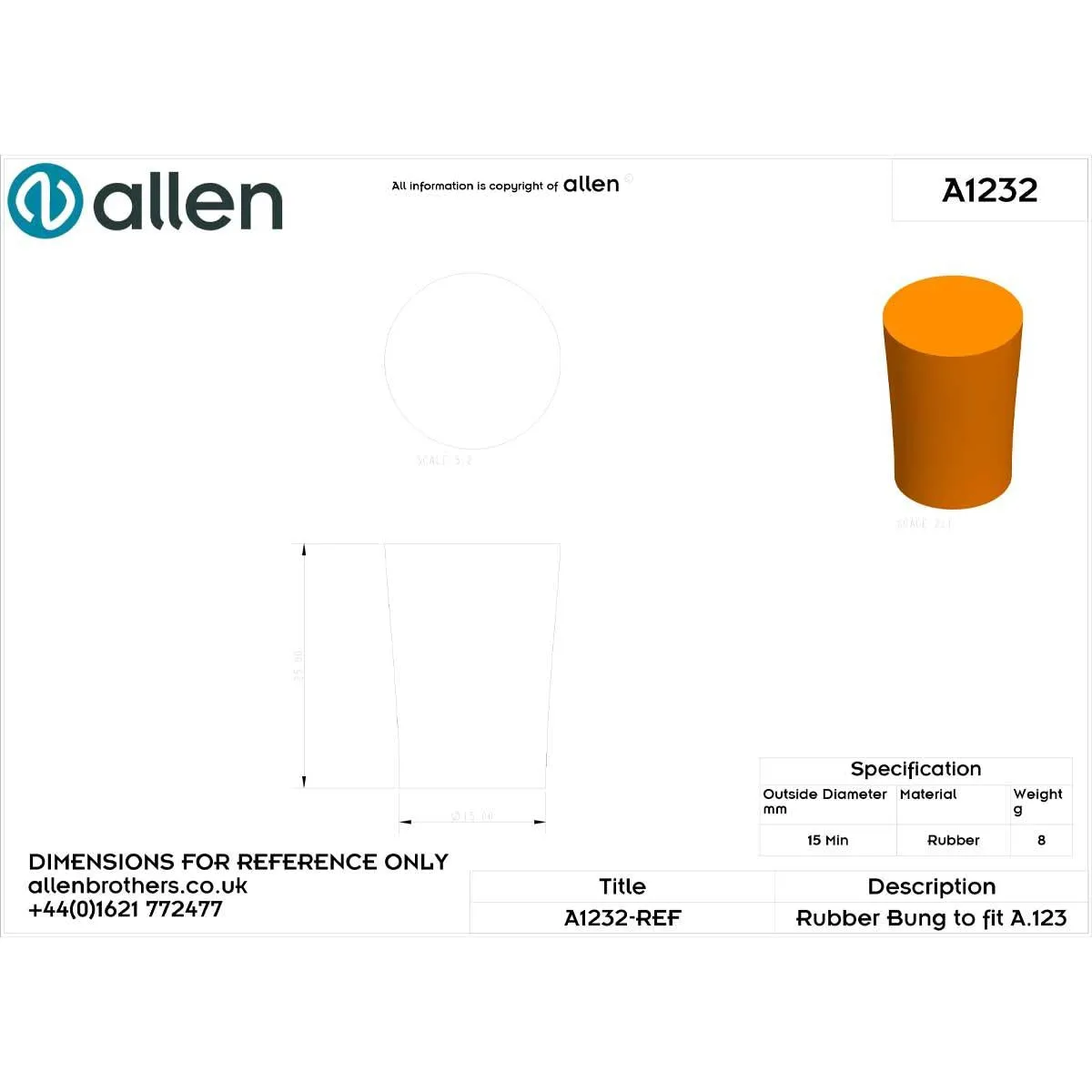 Allen Rubber Bung x 5