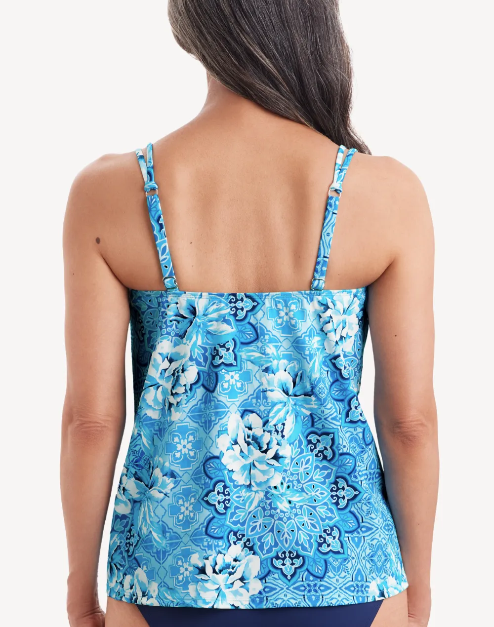 Barcelona Blues Handkerchief Hem Tankini Top