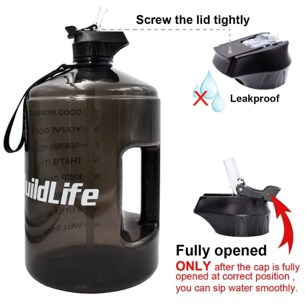 BPA Free Plastic Drinking Water Bottle with Straw