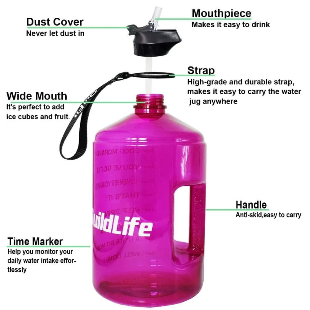 BPA Free Plastic Drinking Water Bottle with Straw