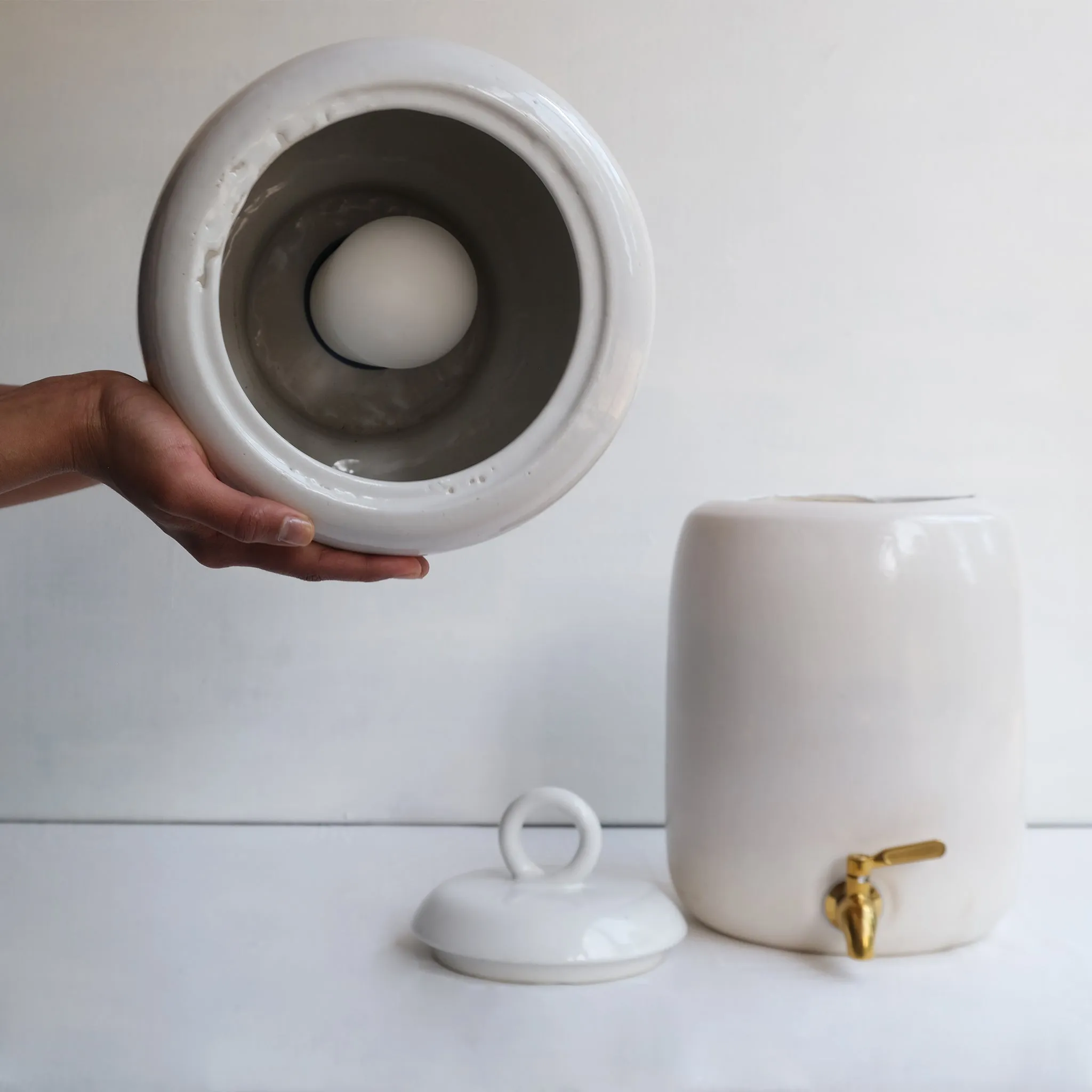 Ceramic Gravity-Fed Water Vessel and Filter