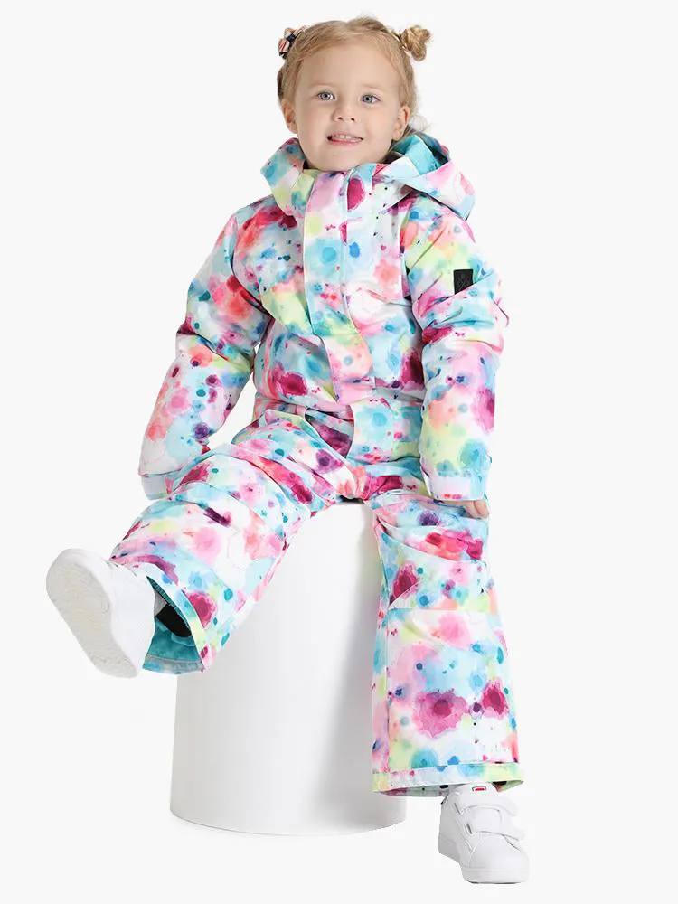 Colorful&cute Camouflage Kids One Piece Snowboard Suit