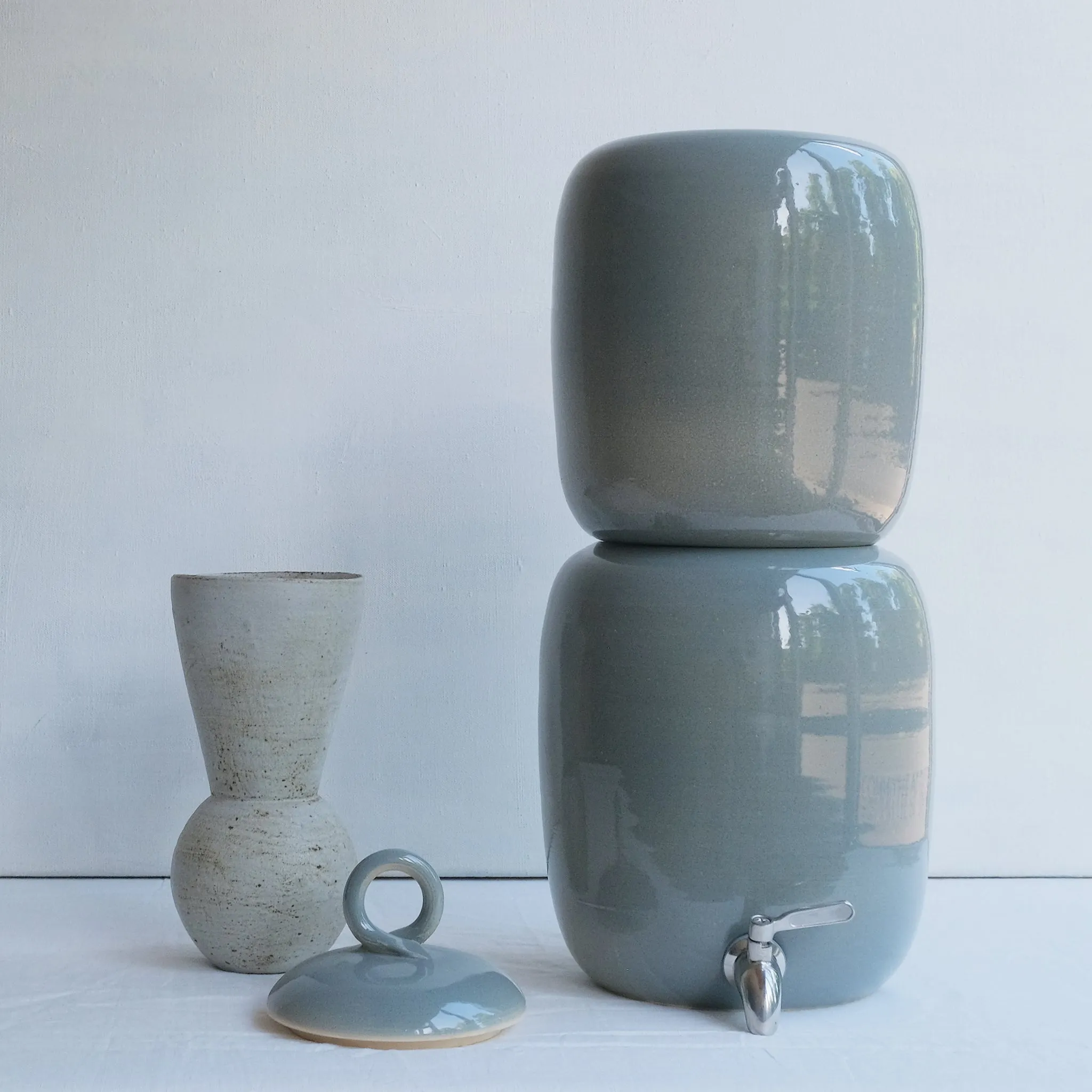 Hand Thrown Colour Glazed Ceramic Gravity Fed Water Filter