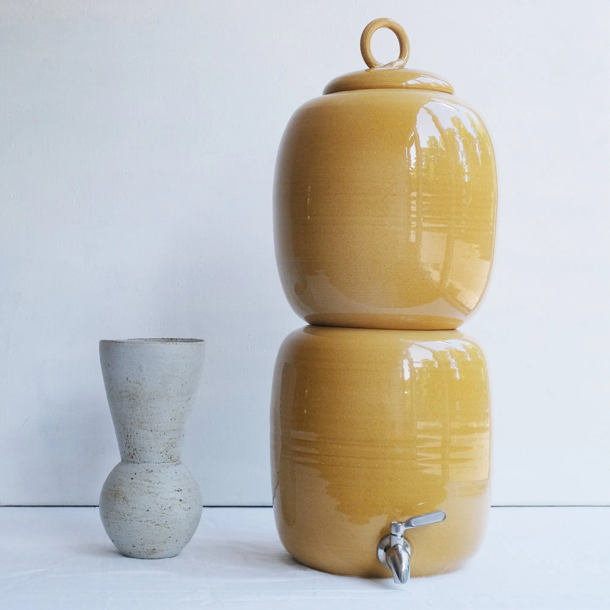 Hand Thrown Colour Glazed Ceramic Gravity Fed Water Filter