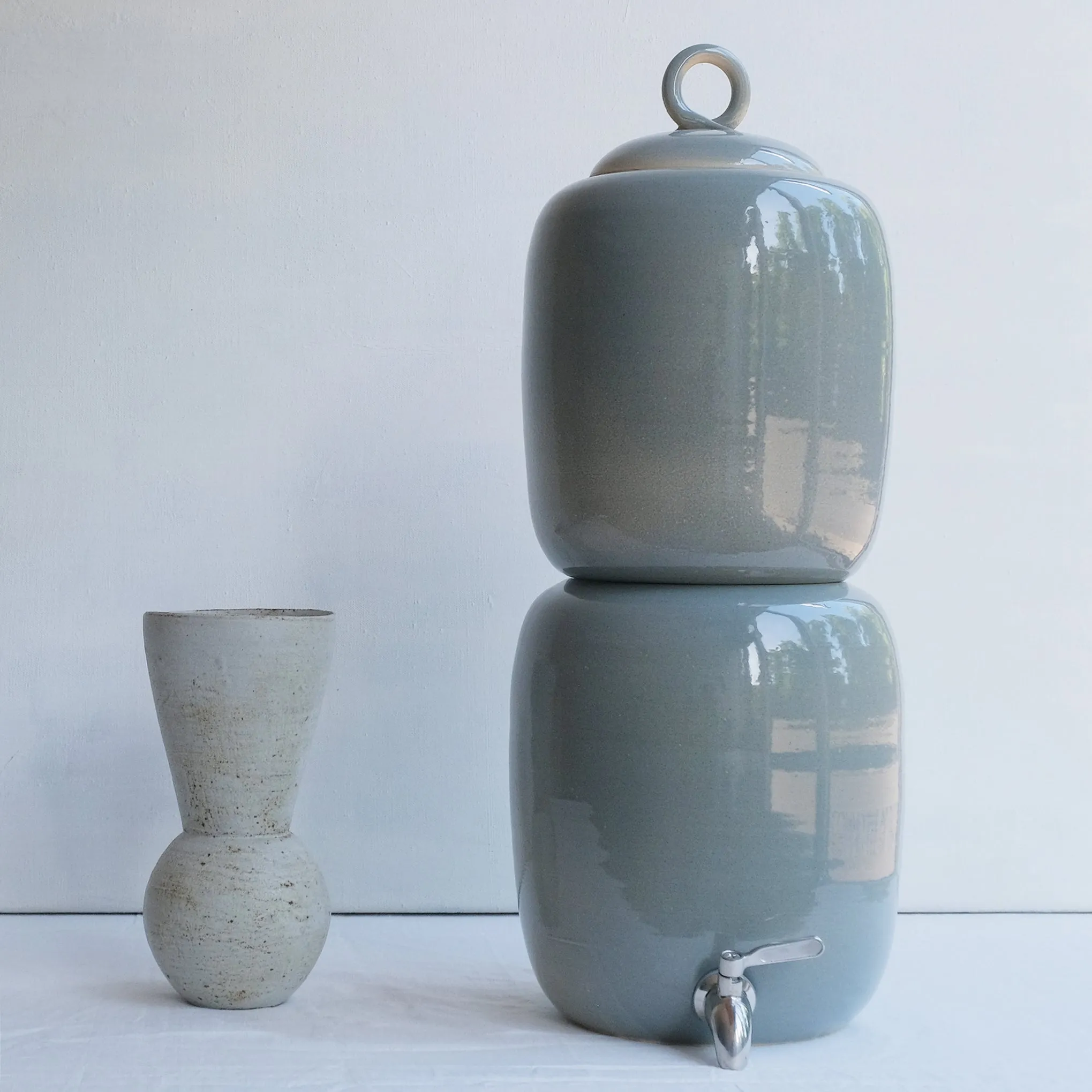 Hand Thrown Colour Glazed Ceramic Gravity Fed Water Filter