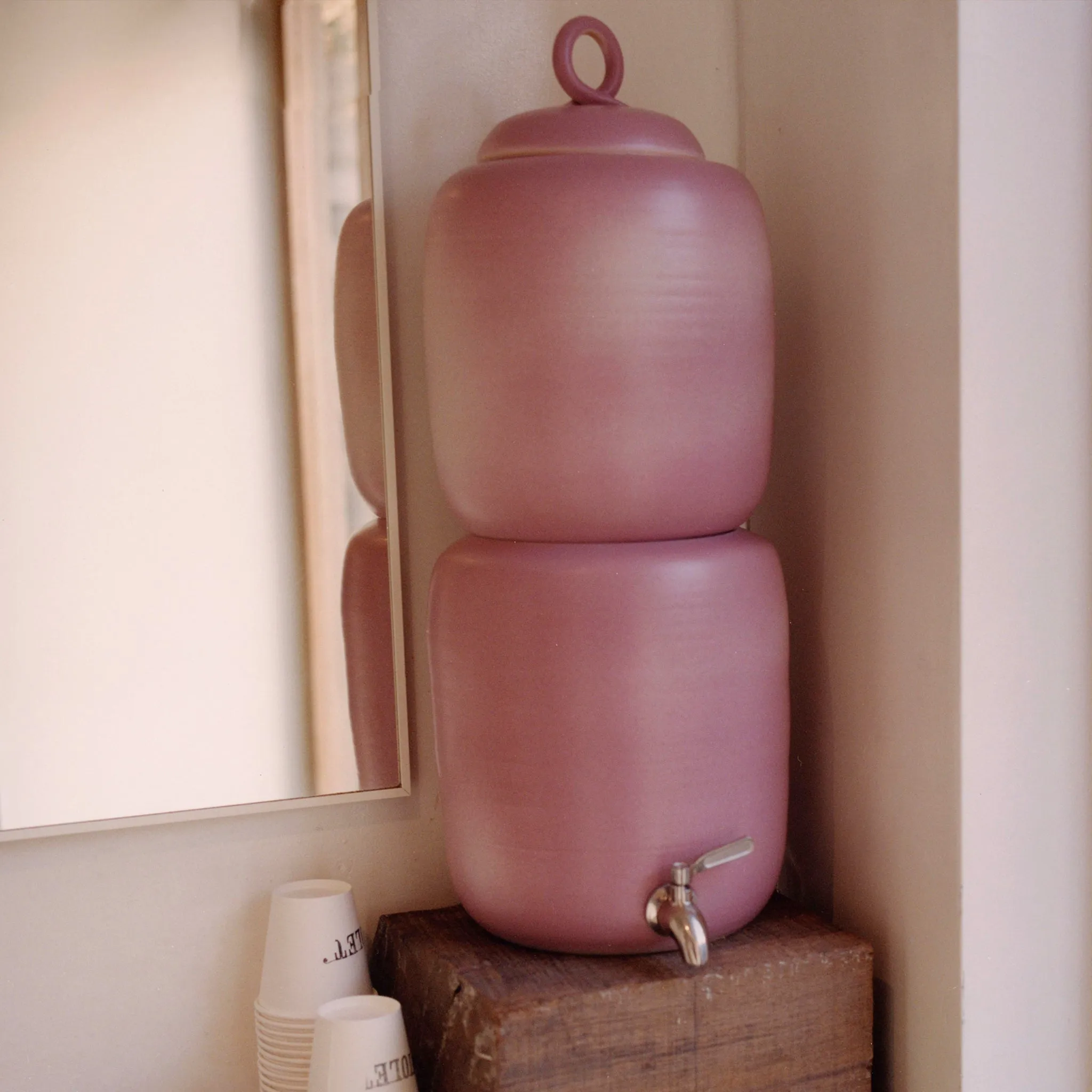 Hand Thrown Colour Glazed Ceramic Gravity Fed Water Filter