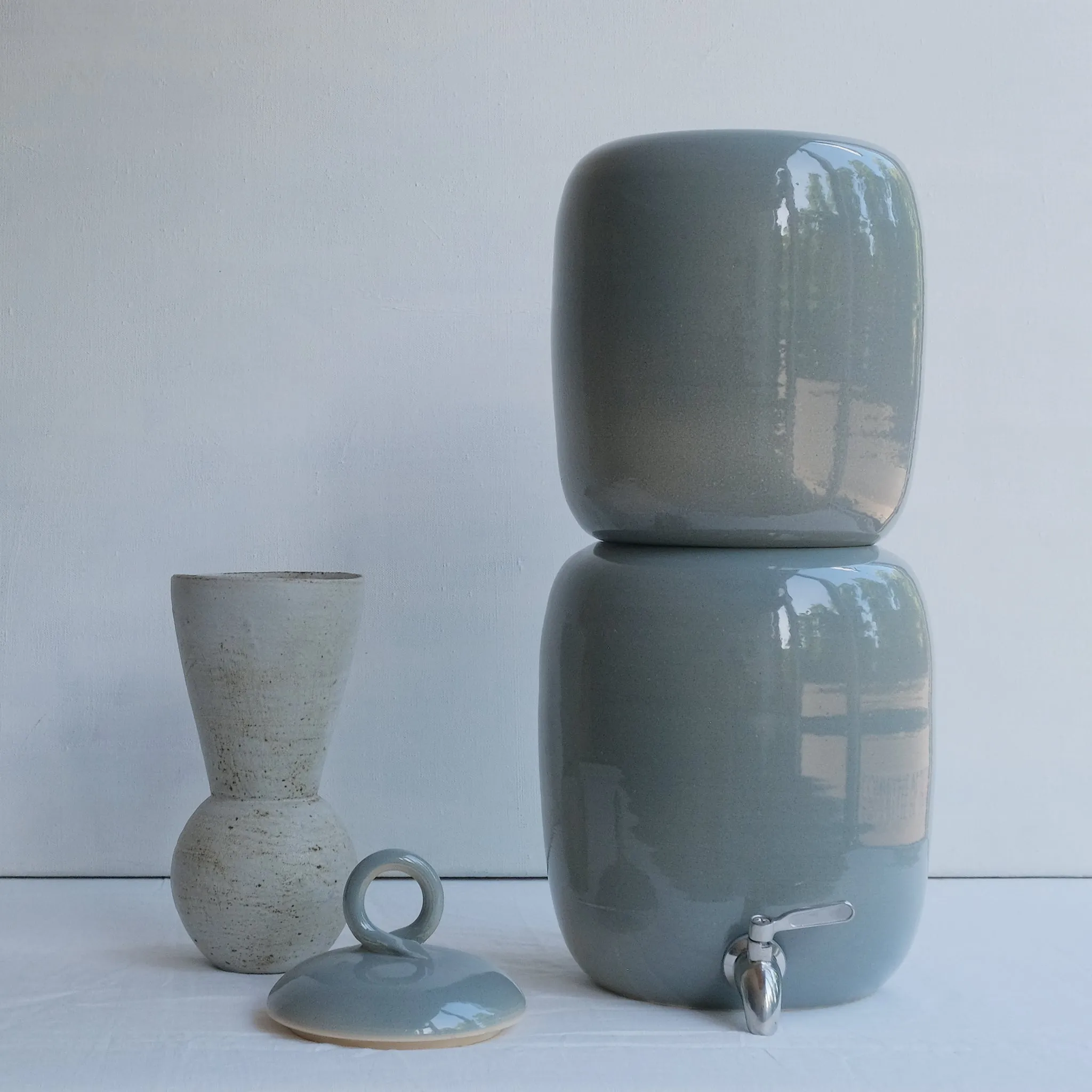 Hand Thrown Colour Glazed Ceramic Gravity Fed Water Filter