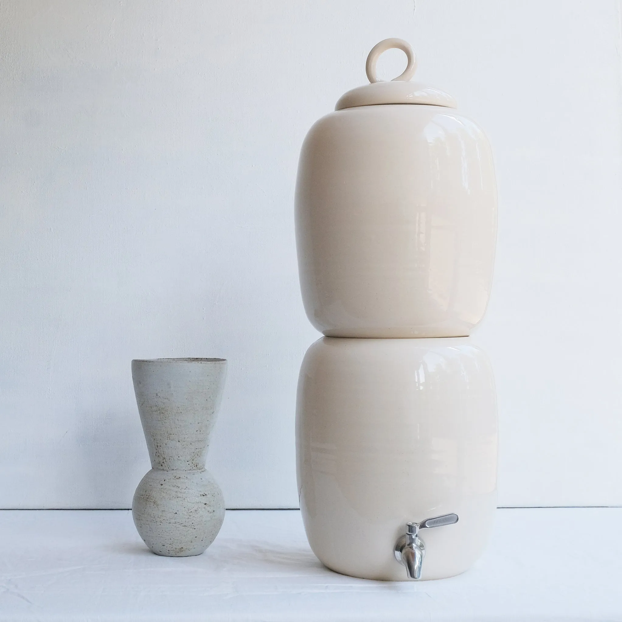 Hand Thrown Colour Glazed Ceramic Gravity Fed Water Filter