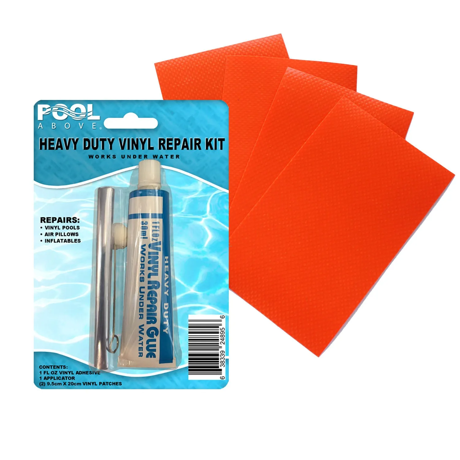 Heavy Duty Vinyl Repair Patch Kit | Vinyl Cement Adhesive Glue and Colored Patches for Inflatables Boat Raft Kayak Air Beds Inflatable Mattress Hole Repair