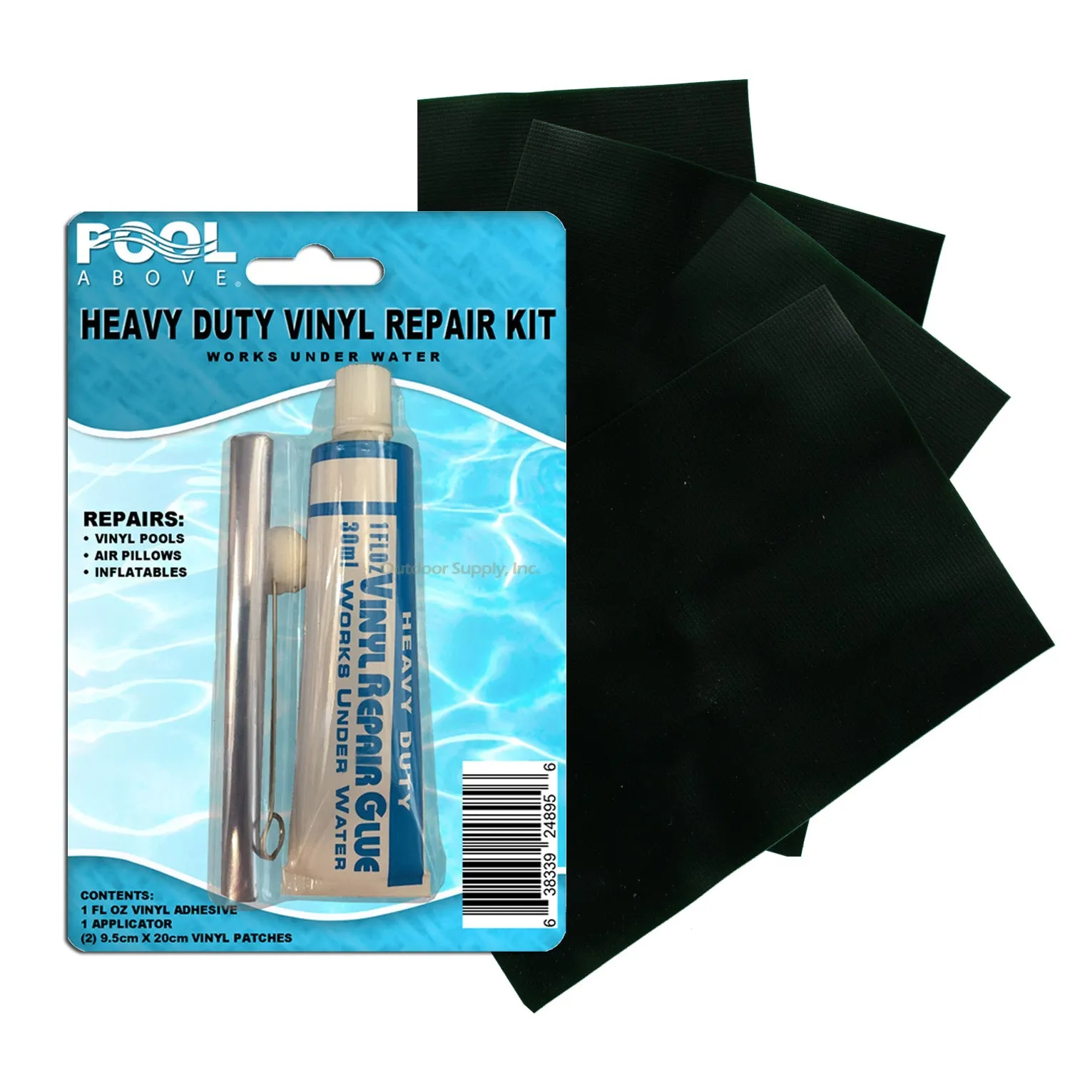 Heavy Duty Vinyl Repair Patch Kit | Vinyl Cement Adhesive Glue and Colored Patches for Inflatables Boat Raft Kayak Air Beds Inflatable Mattress Hole Repair