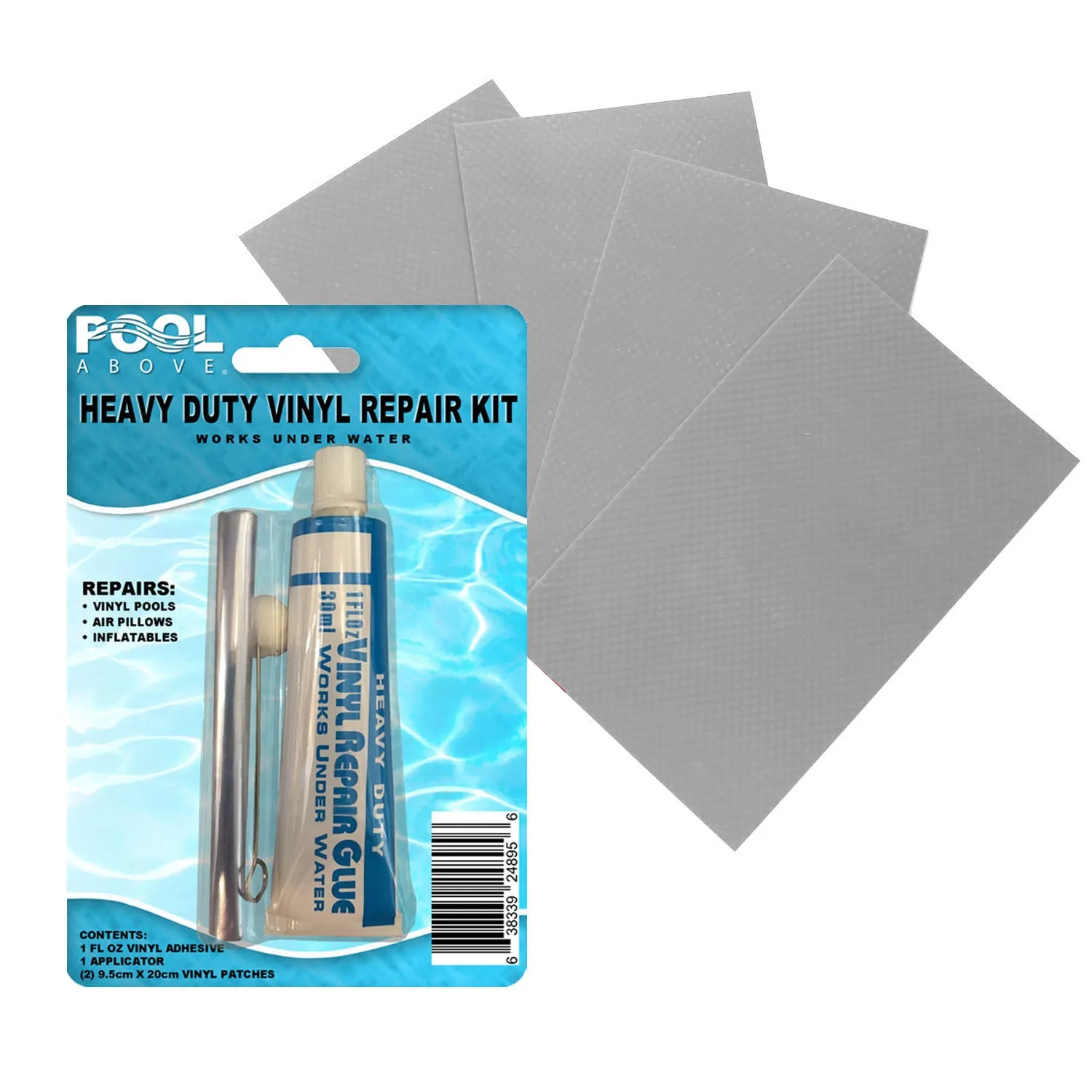 Heavy Duty Vinyl Repair Patch Kit | Vinyl Cement Adhesive Glue and Colored Patches for Inflatables Boat Raft Kayak Air Beds Inflatable Mattress Hole Repair