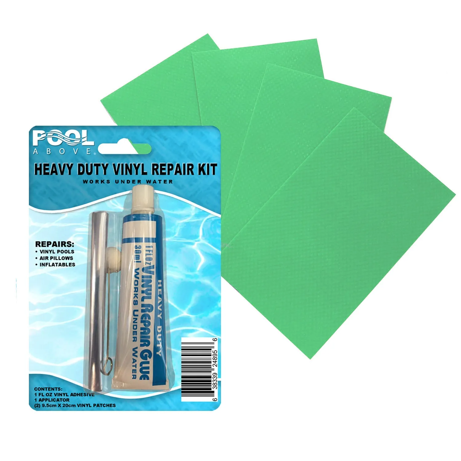Heavy Duty Vinyl Repair Patch Kit | Vinyl Cement Adhesive Glue and Colored Patches for Inflatables Boat Raft Kayak Air Beds Inflatable Mattress Hole Repair