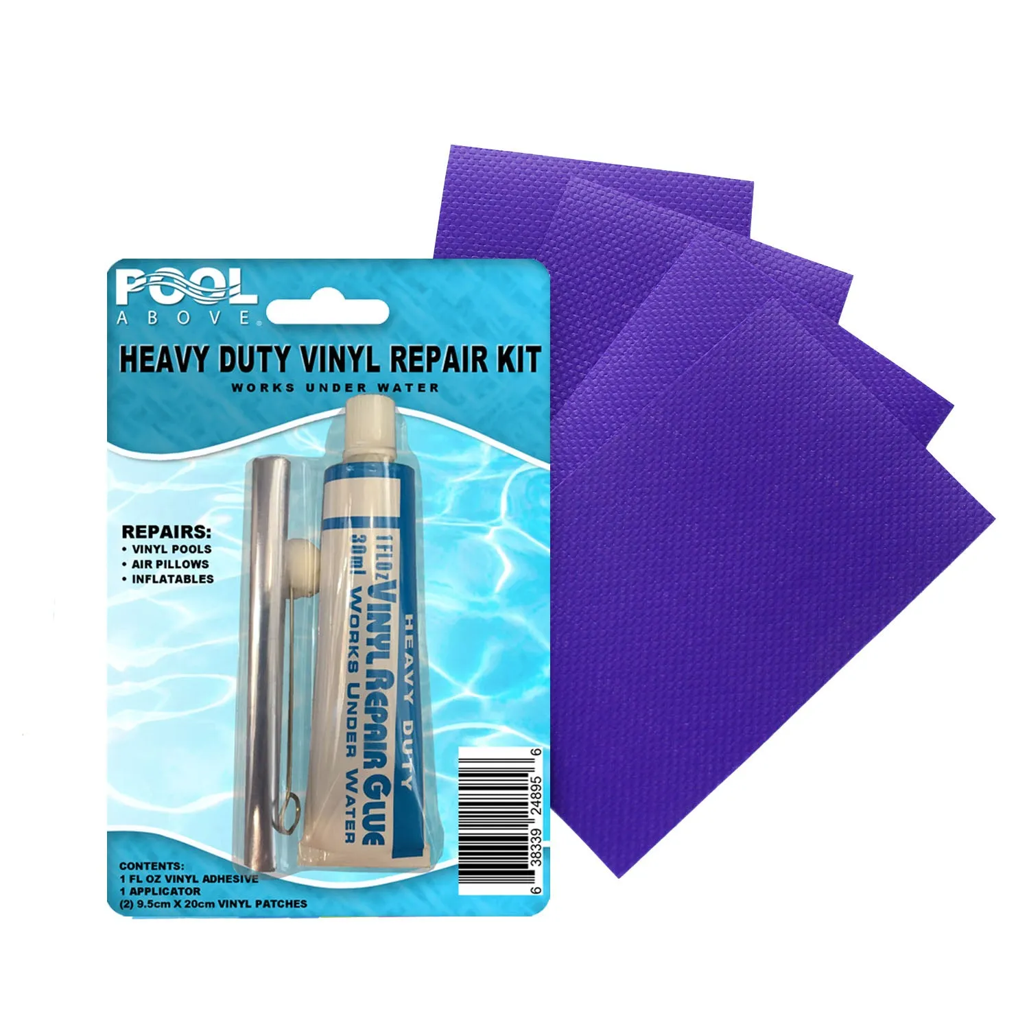 Heavy Duty Vinyl Repair Patch Kit | Vinyl Cement Adhesive Glue and Colored Patches for Inflatables Boat Raft Kayak Air Beds Inflatable Mattress Hole Repair