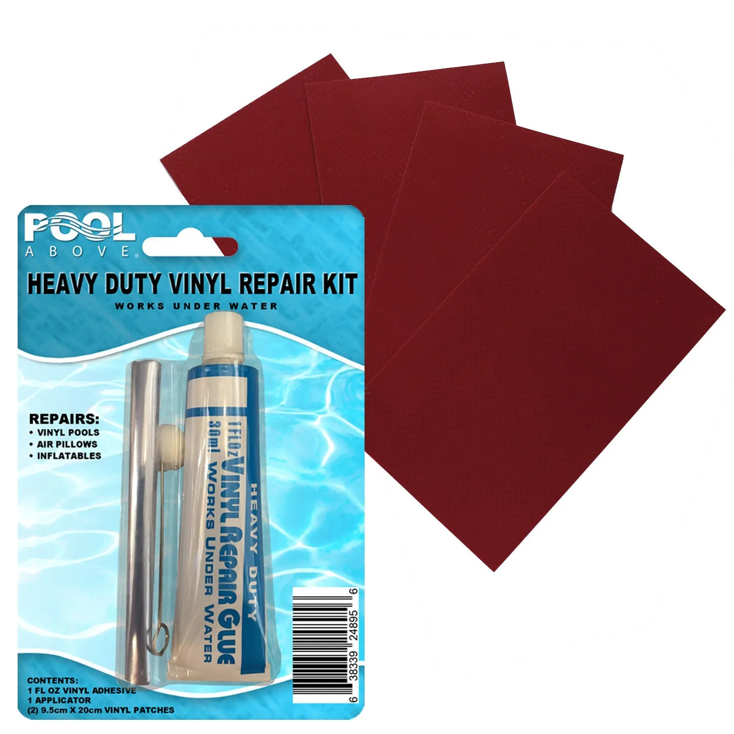 Heavy Duty Vinyl Repair Patch Kit | Vinyl Cement Adhesive Glue and Colored Patches for Inflatables Boat Raft Kayak Air Beds Inflatable Mattress Hole Repair