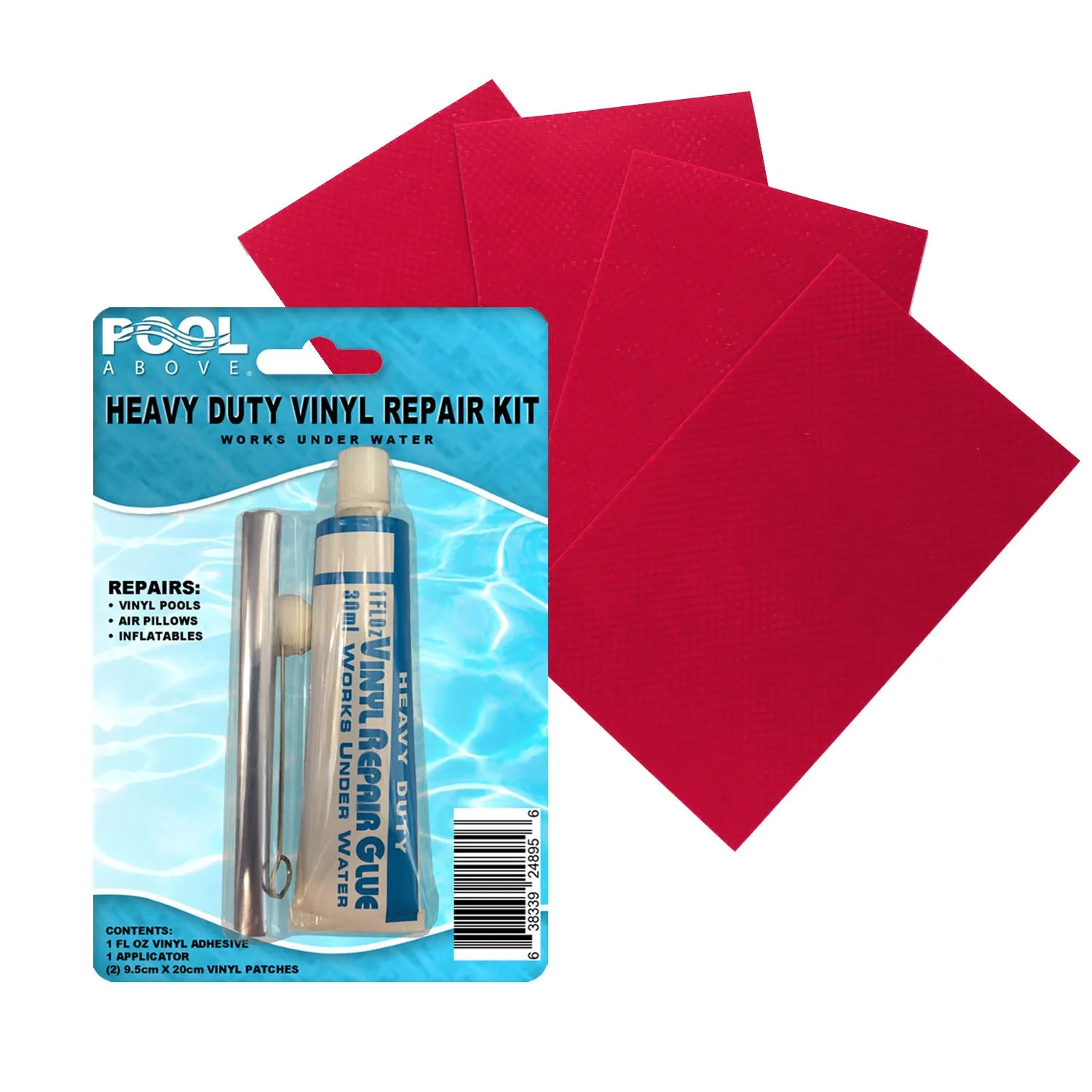 Heavy Duty Vinyl Repair Patch Kit | Vinyl Cement Adhesive Glue and Colored Patches for Inflatables Boat Raft Kayak Air Beds Inflatable Mattress Hole Repair