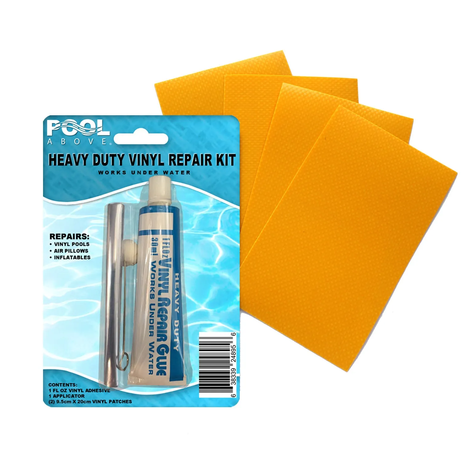 Heavy Duty Vinyl Repair Patch Kit | Vinyl Cement Adhesive Glue and Colored Patches for Inflatables Boat Raft Kayak Air Beds Inflatable Mattress Hole Repair