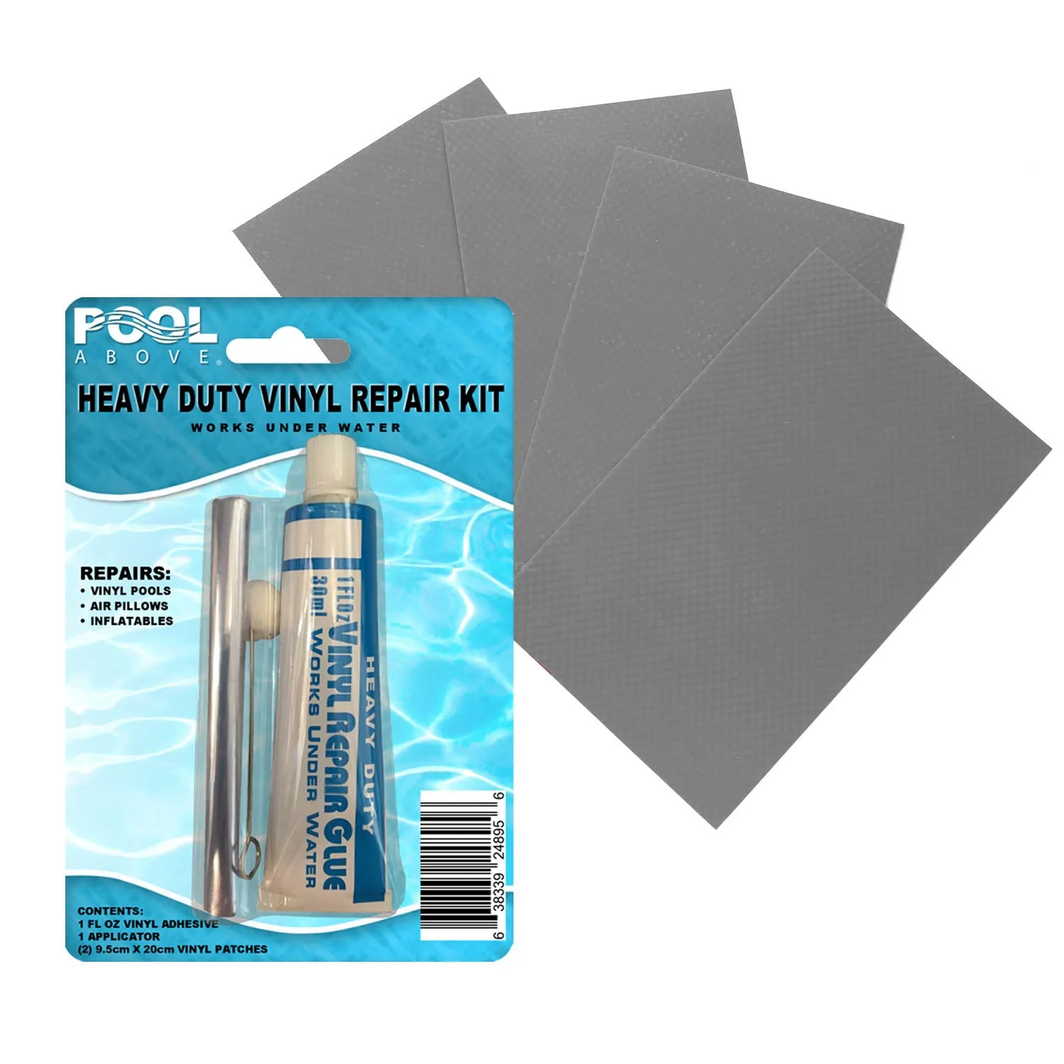 Heavy Duty Vinyl Repair Patch Kit | Vinyl Cement Adhesive Glue and Colored Patches for Inflatables Boat Raft Kayak Air Beds Inflatable Mattress Hole Repair