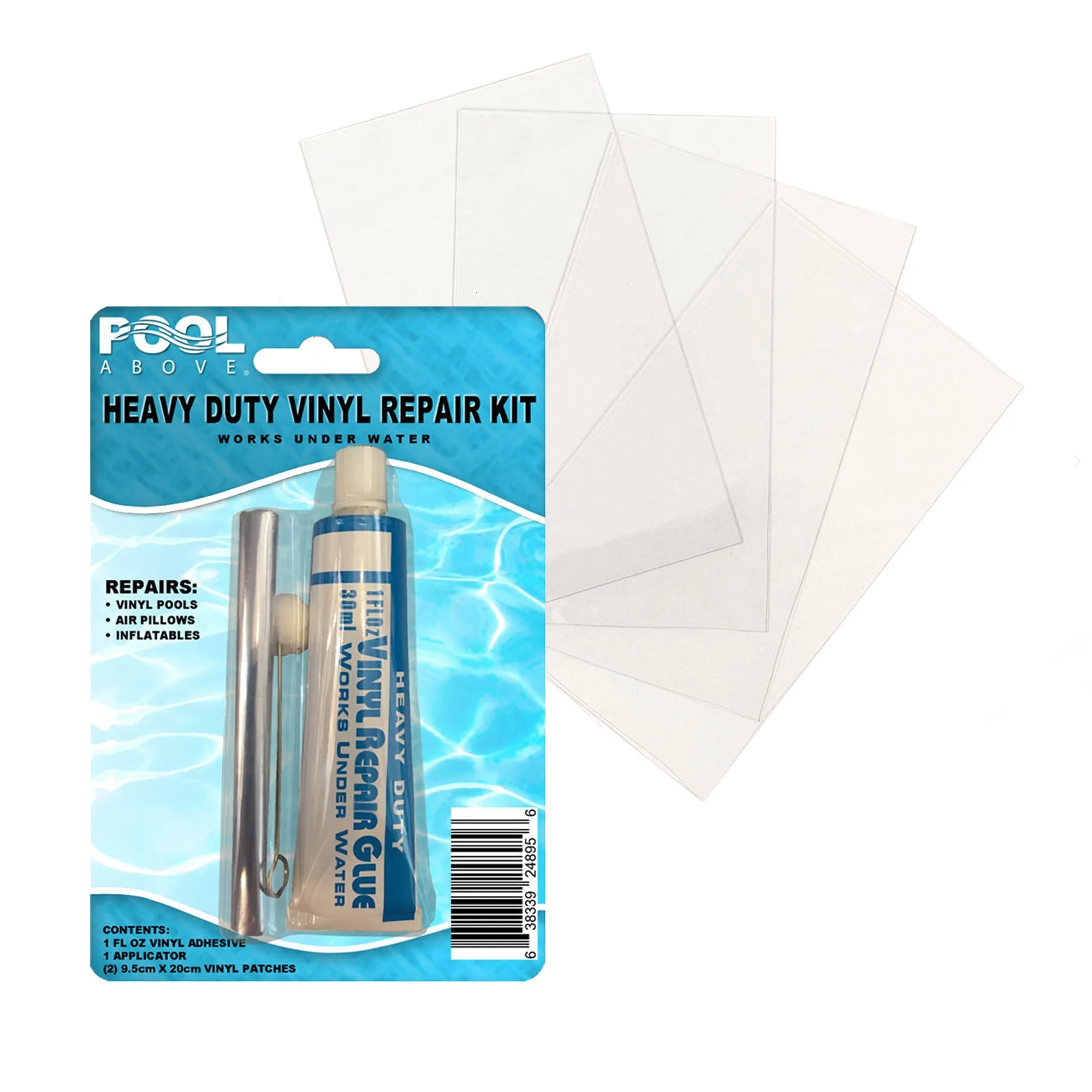 Heavy Duty Vinyl Repair Patch Kit | Vinyl Cement Adhesive Glue and Colored Patches for Inflatables Boat Raft Kayak Air Beds Inflatable Mattress Hole Repair