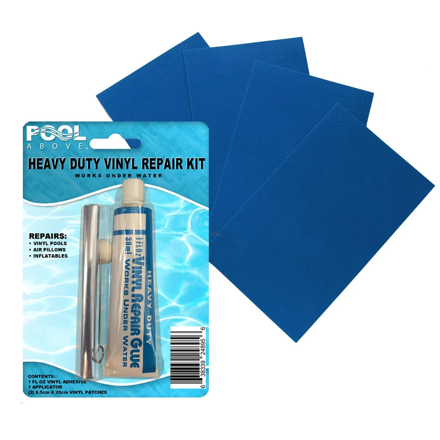 Heavy Duty Vinyl Repair Patch Kit | Vinyl Cement Adhesive Glue and Colored Patches for Inflatables Boat Raft Kayak Air Beds Inflatable Mattress Hole Repair