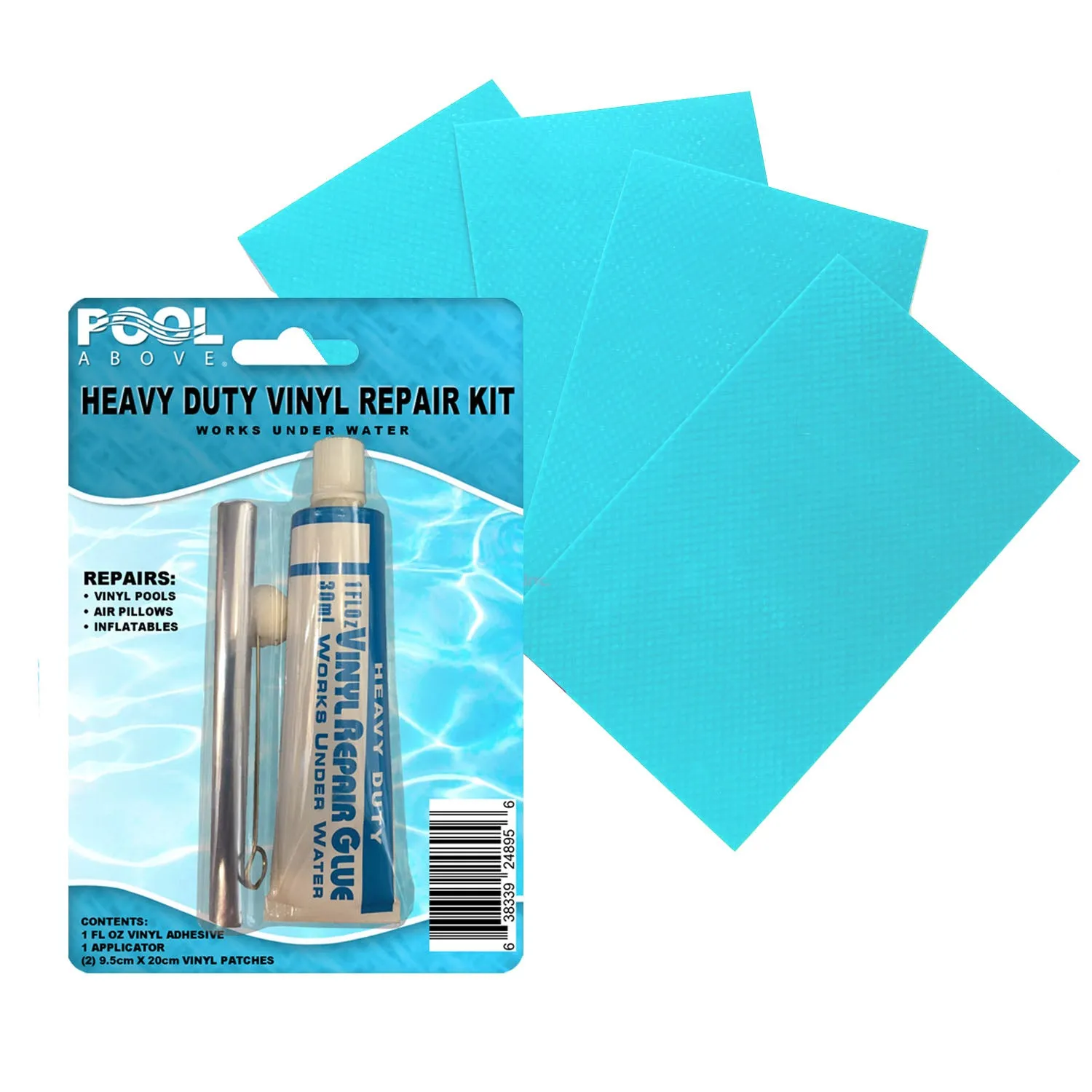 Heavy Duty Vinyl Repair Patch Kit | Vinyl Cement Adhesive Glue and Colored Patches for Inflatables Boat Raft Kayak Air Beds Inflatable Mattress Hole Repair