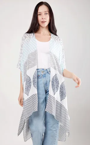 JP2104 Patches Design Cover Up Kimono