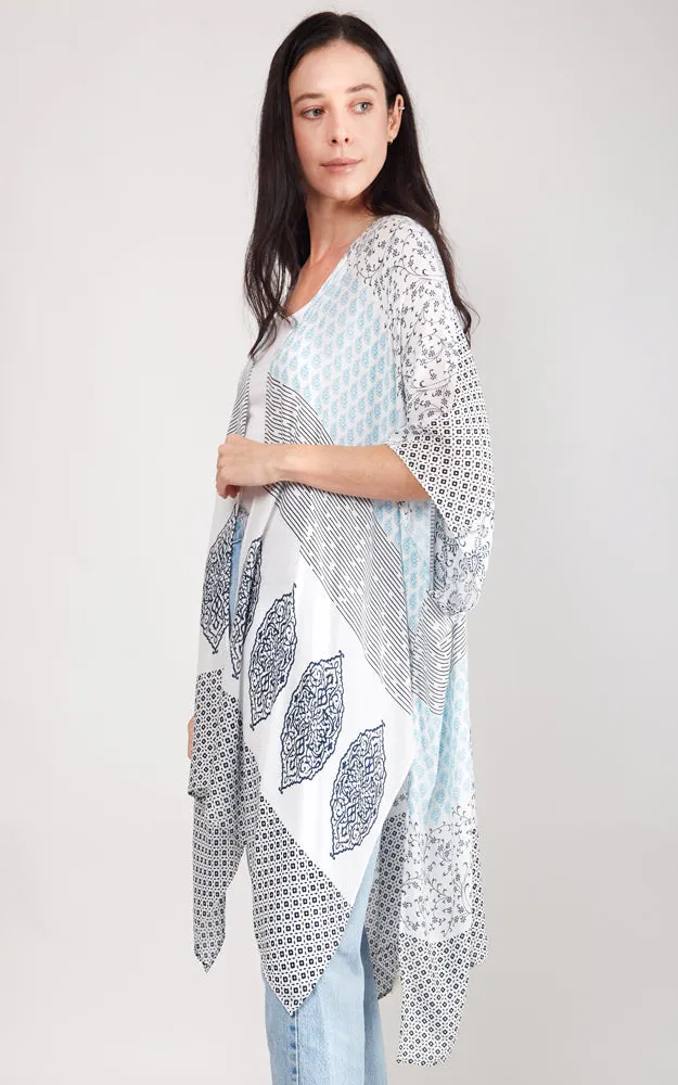 JP2104 Patches Design Cover Up Kimono