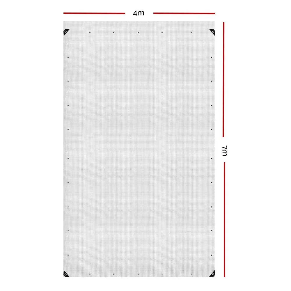 Poly Tarpaulin Heavy Duty Tarp 135gsm Cover - 4M x 7M - Clear