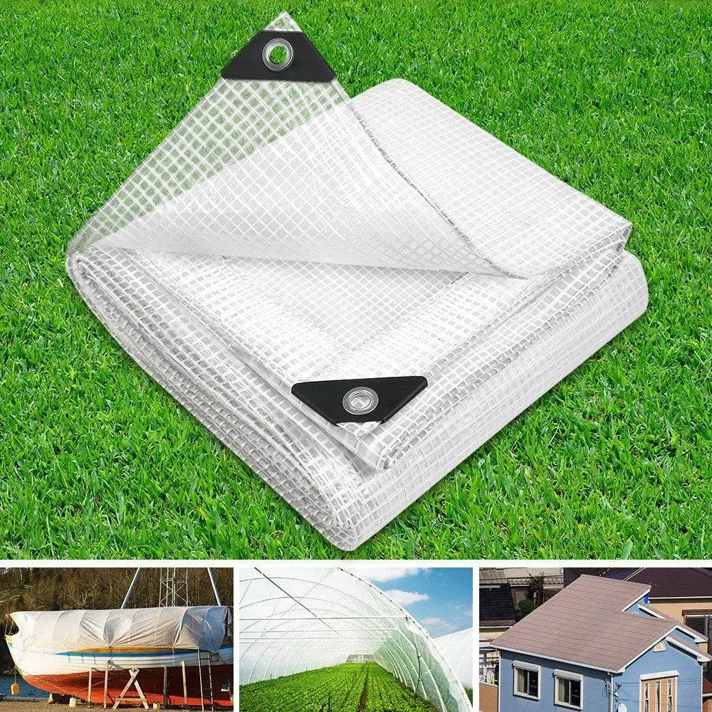 Poly Tarpaulin Heavy Duty Tarp 135gsm Cover - 4M x 7M - Clear
