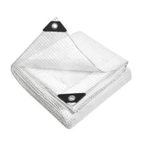 Poly Tarpaulin Heavy Duty Tarp 135gsm Cover - 4M x 7M - Clear