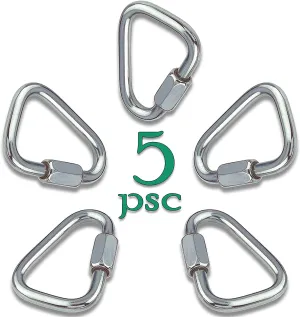 Set of 5 Carabiners for Ninja line. Triangle Shaped Quick Links for Climbing. Large 5/16" Delta Quick Links – Chainlink.
