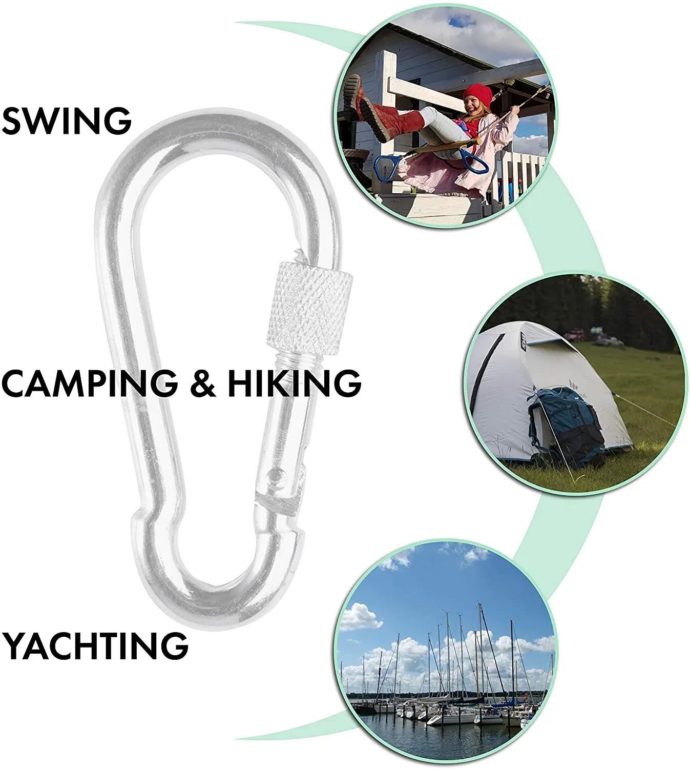 Set of 5 Carabiners. Oval Shaped Quick Links for Climbing. Large 5/16" Delta Quick Links – Chainlink.