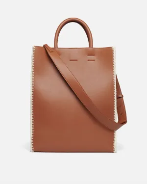 The Compass Tote - Crochet Tote Bag - Tan/Crme