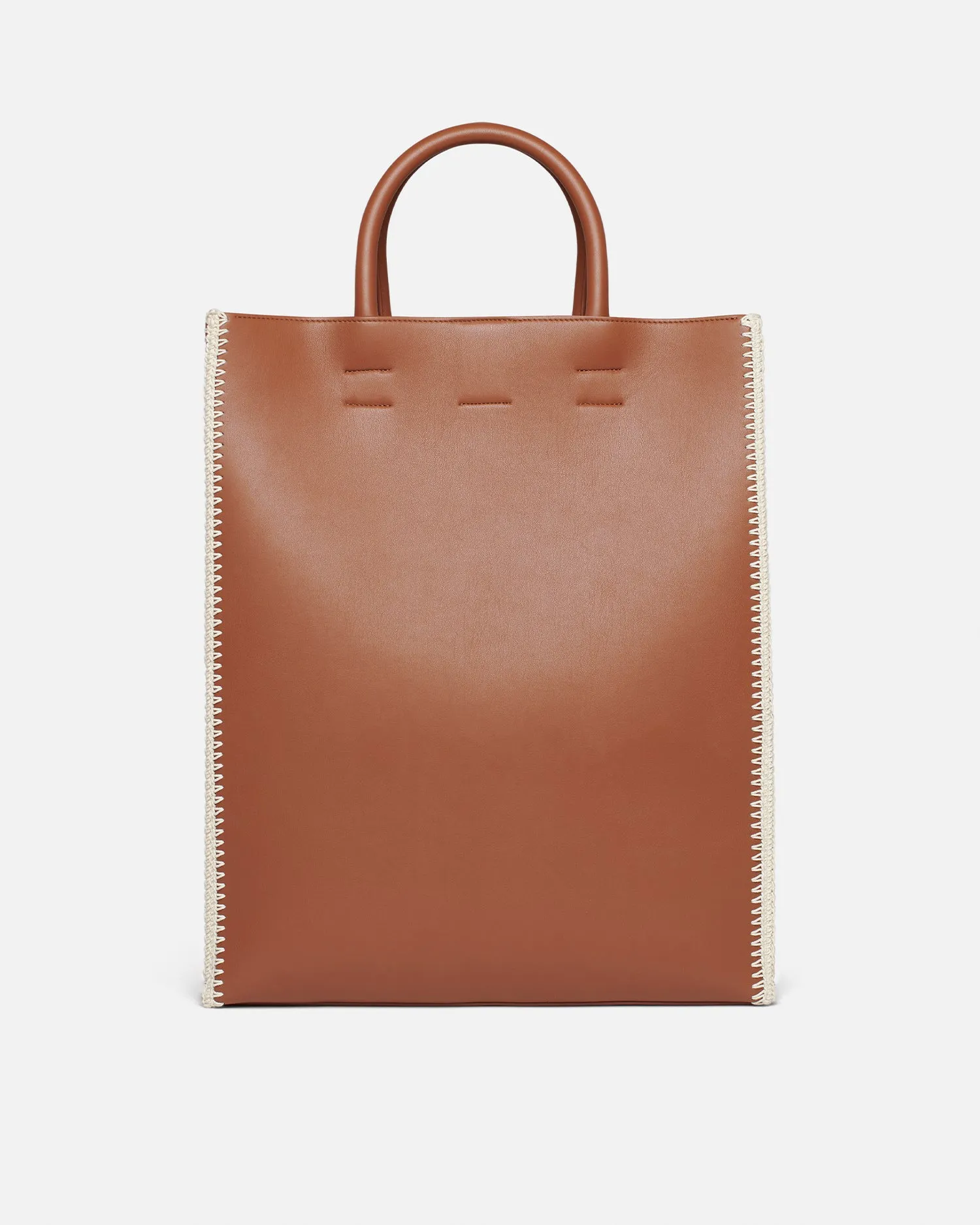 The Compass Tote - Crochet Tote Bag - Tan/Crme