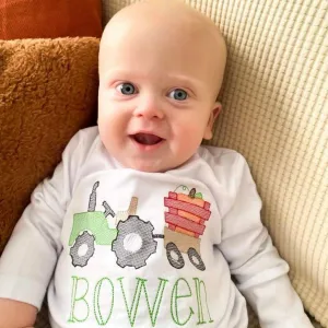 Tractor Pumpkin Kids Tee w Monogram