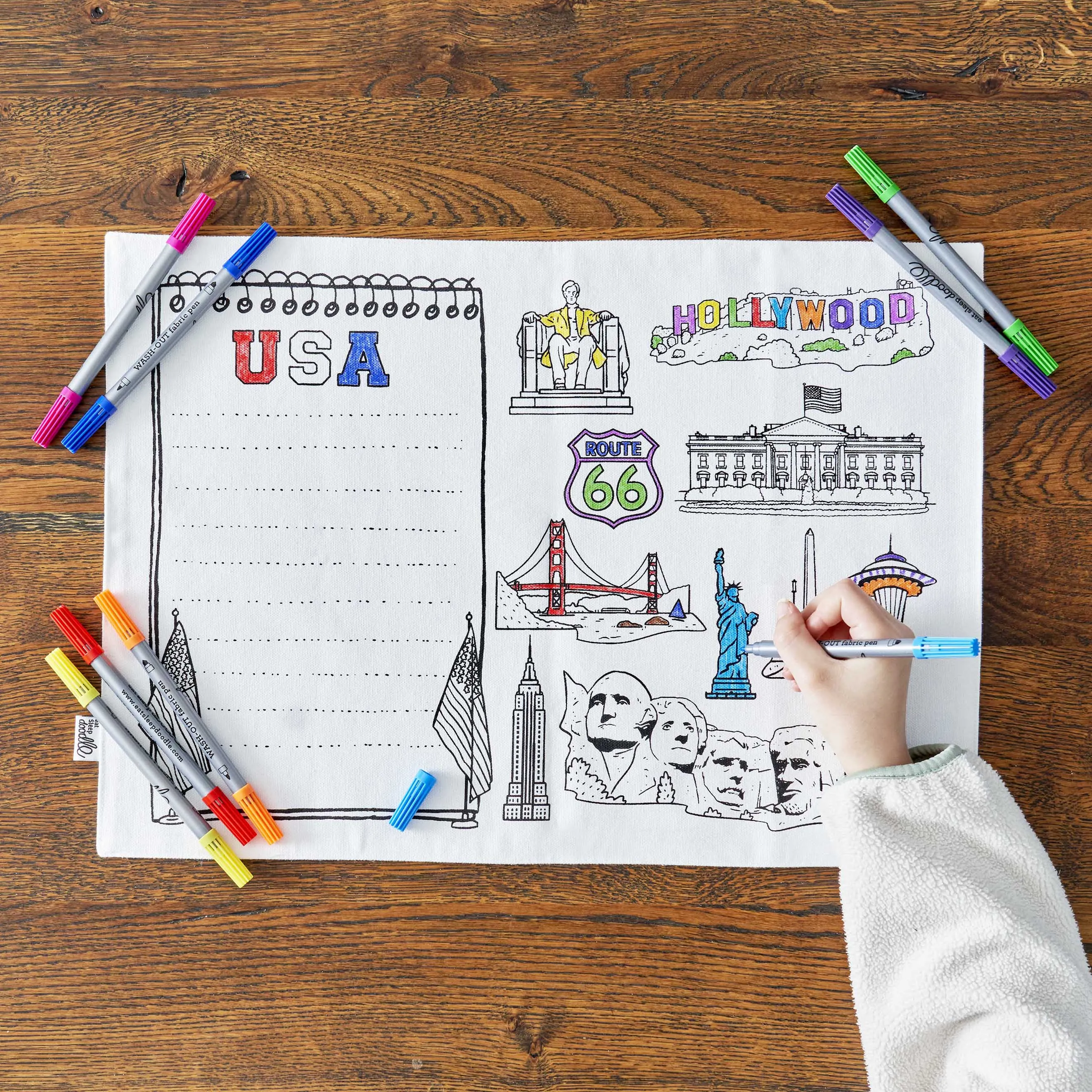 US Map placemat to go